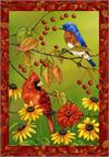 Toland Flag, Birds 'N' Berries - Garden Flag